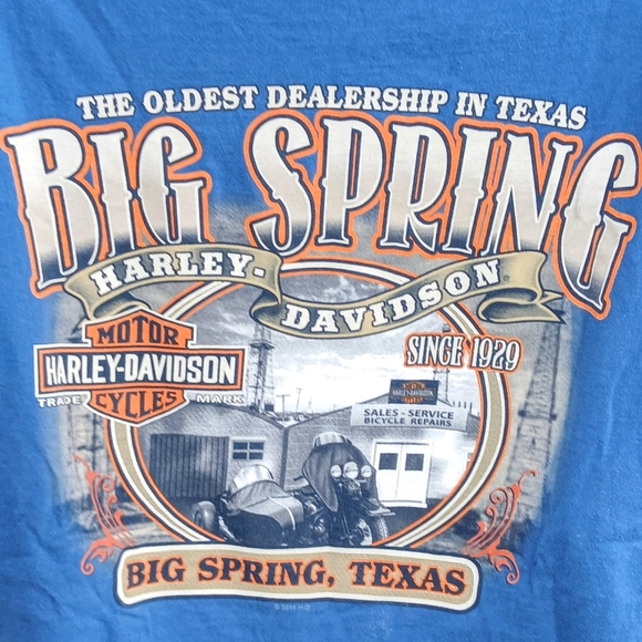 Men's Harley Davidson S/S Royal Blue XL T-Shirt Big Spring Texas - Picture 5 of 8